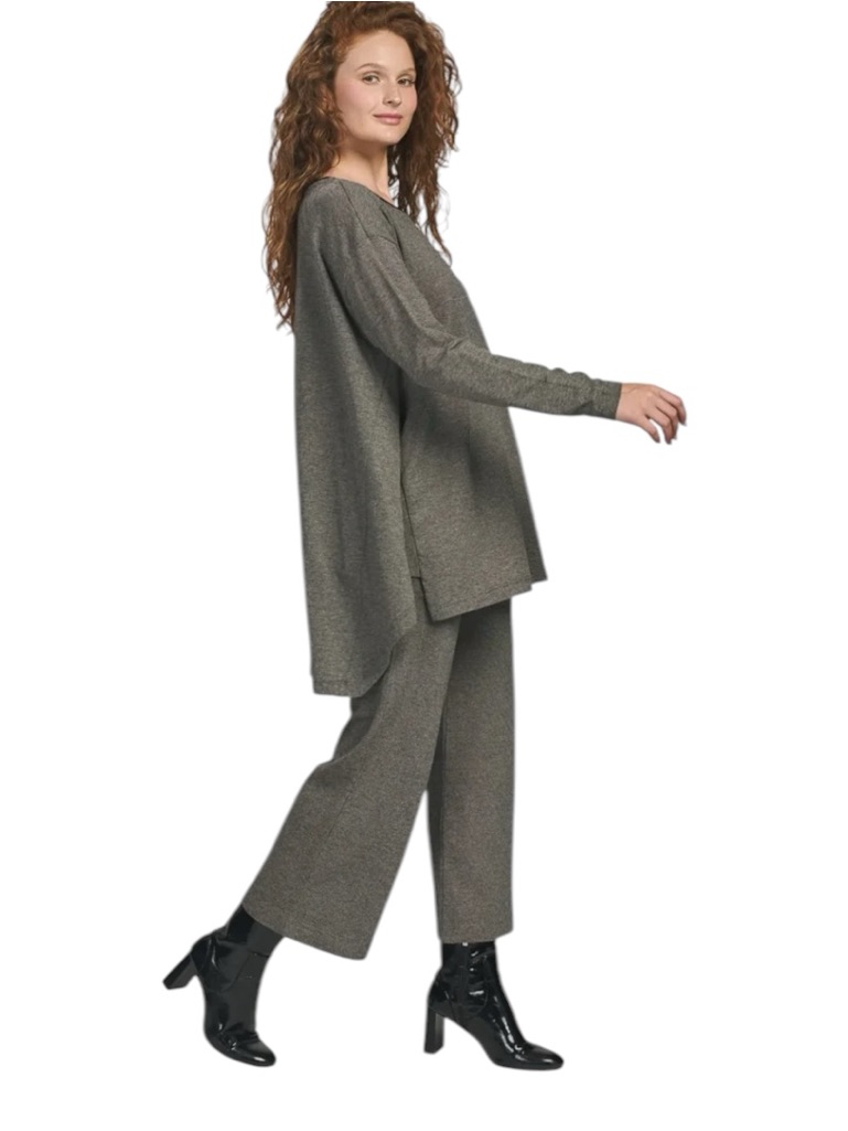 Alembika Essential Cropped Pants Fog Gray Wide Leg Pull-On Size 7 Us 18-20 Nwt — image 4 of 8